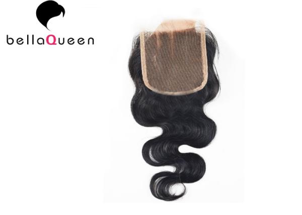 Três do corpo da onda do cabelo humano porções do fechamento do laço para mulheres