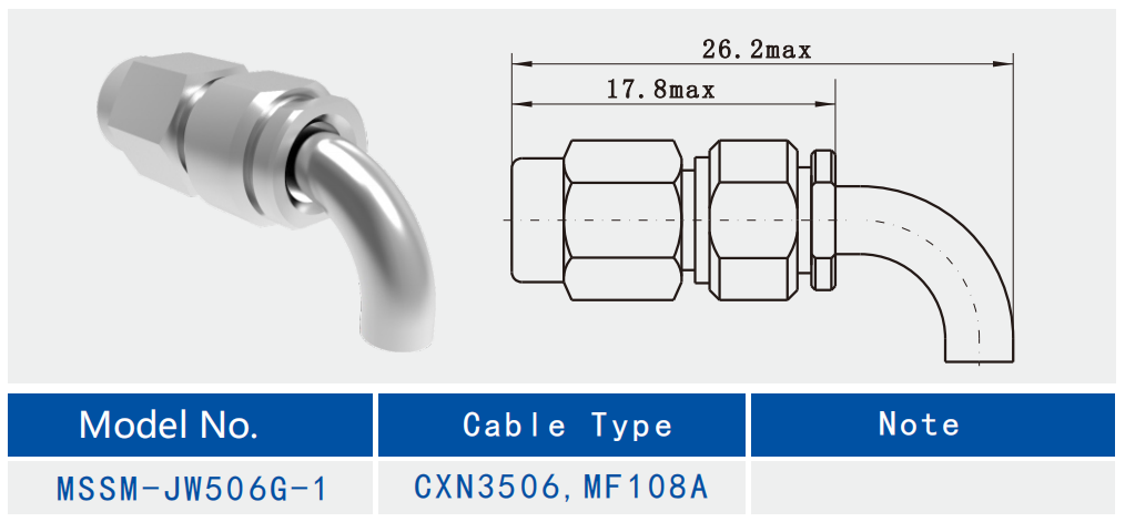 MSSM мужской RF-коннектор из нержавеющей стали с правом углом для кабеля CXN3506/MF108A
