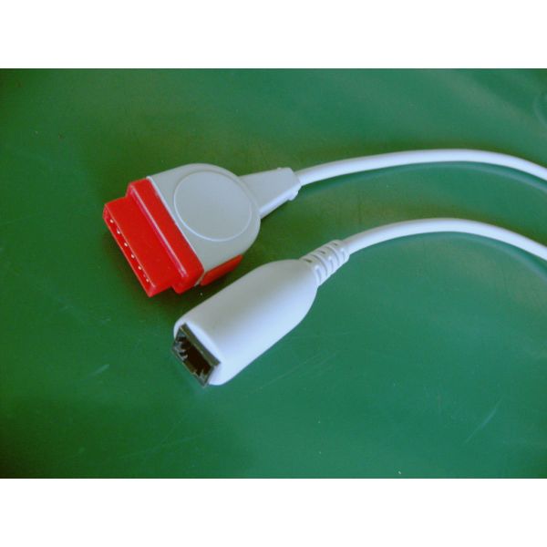 GE Utah Invasive Blood Pressure Cable 12ft Grey Rect 11pin To Utah-4pin