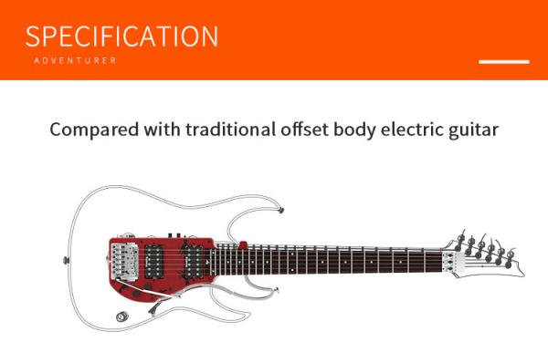 Unique Design Patented Grand Headless Electric Guitar Double Hummbucker Built-in Guitar Effect Ebony Fingerboard and bag