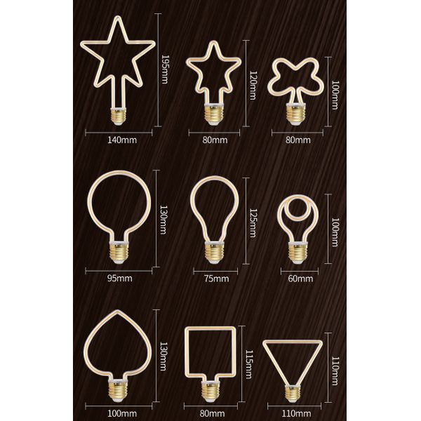 3000k Led Dimmable Filament Bulbs A60 4w For Waterpoof String Lighting