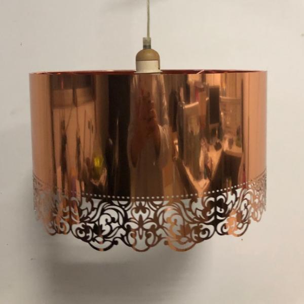 Easy Fit PVC Laser Cut Lampshade Copper Floral Engraved 400*220mm