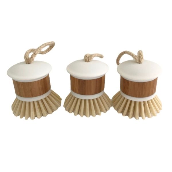 OEM Accpted Kitchen Mini Bamboo Dish Brush Pot Cleaning Brush 10*5cm