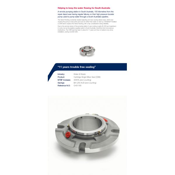 AESSEAL CSM Single Cartridge Mechanical Seals for Mixers and Agitator