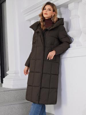 Brown Womens Down Winter Coats Cotton Duvet Ladies Puffer Coat