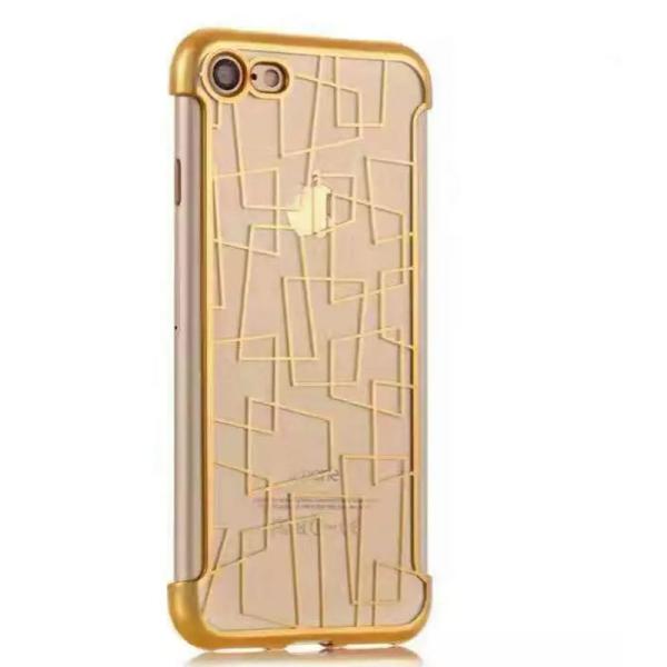 Soft Plating TPU Irregular Lines Back Cover Cell Phone Case For iPhone 7 6s Plus