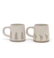 Taza de café de Navidad hecha a mano Tazas de cerámica de piedra Tazas de regalo Taza de cerámica Impresión 3D de seda