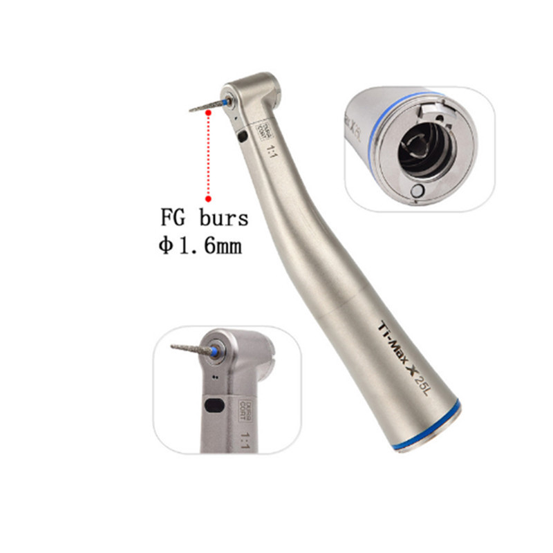Низкоскоростное голубое кольцо соединяет зубоврачебное Handpiece с кнопкой СИД