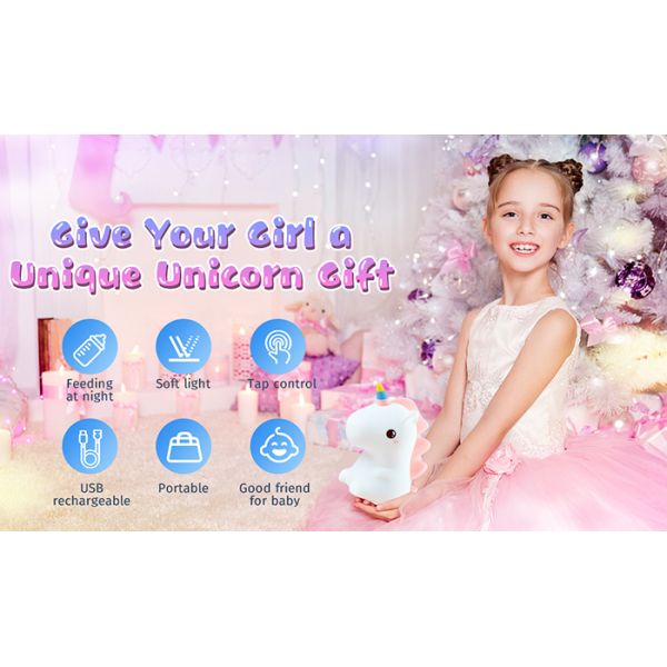 9.5cm Bedroom Night Lamp Room Decor SL 01 Unicorn Silicone Light
