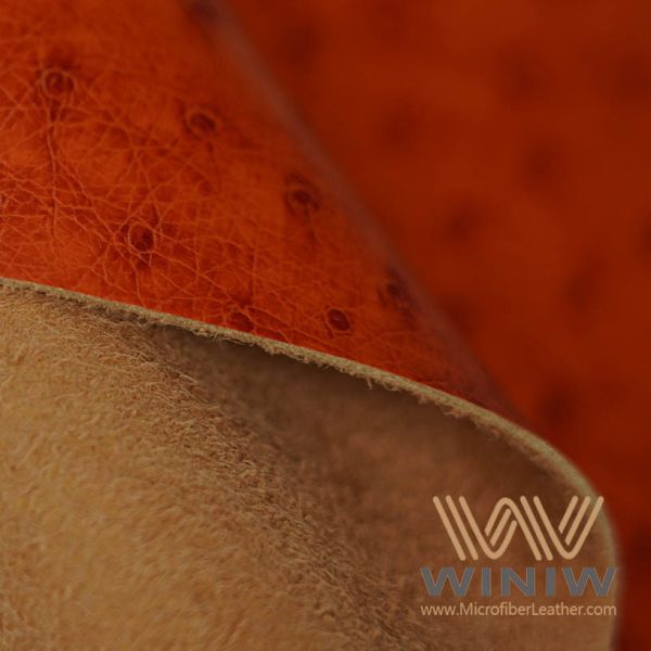 Polyester Faux Automotive Leather Upholstery Fabric Microfiber Ostrich Pattern
