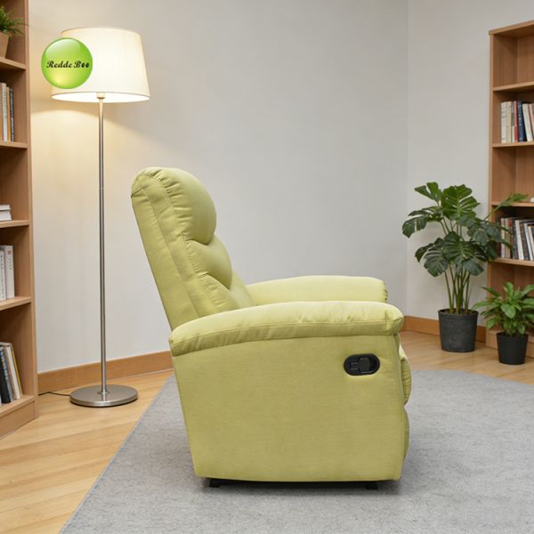 Vibrant Green Lounge Chair: Breathable Fabric, Ergonomic Design – Perfect for Cozy, Sunlit Reading Nooks
