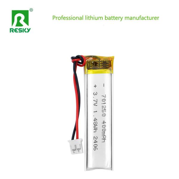 Paquete de batería de polímero de litio 701250 3.7V 400mAh 1.48wh Batería de polímero de litio para cerradura inteligente
