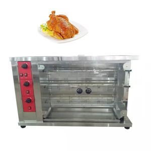 Rotisserie de aço inoxidável Oven Machine Mobile 380volt da galinha de 3 Ros