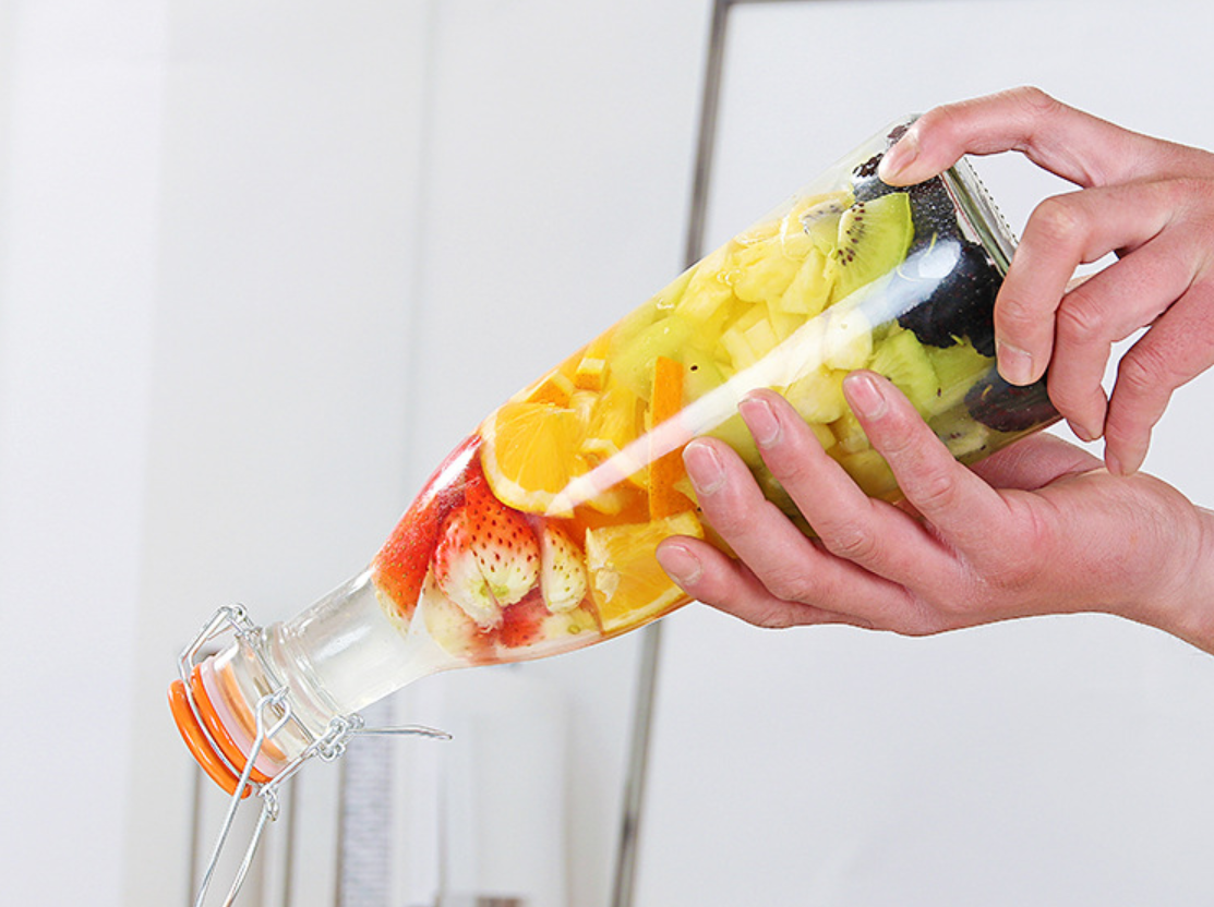 БПА освобождают стеклянную бутылку напитка 1000мл с сопротивлением удара верхней части зажима