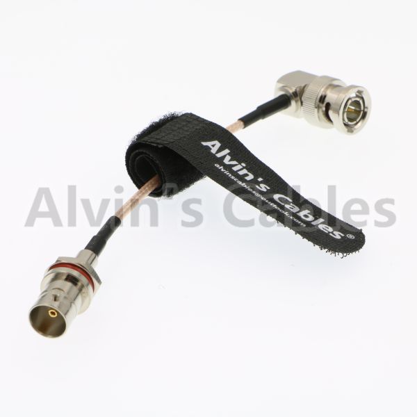 BNC Female To Right Angle Male SDI Cable With BNC Connectors 50Ω Resistance