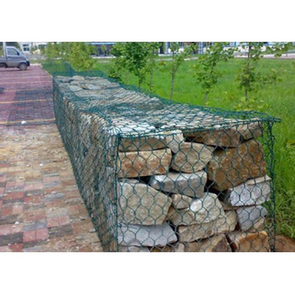 PVC Coated Antiseptic Gabion Welded Wire Mesh Hot Galvanized Dark Green