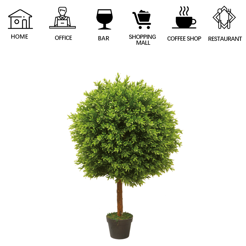 Подгонянное крытое искусственное в горшке украшение дерева Boxwood заводов пола
