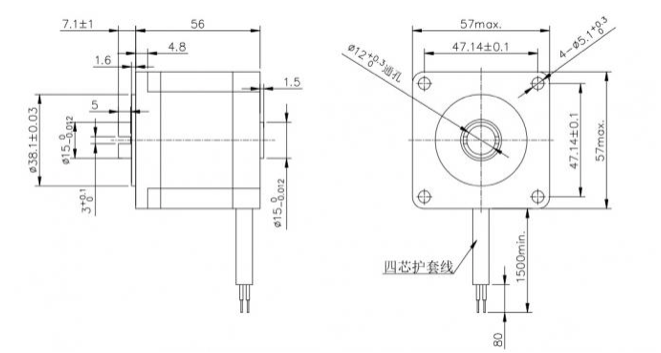 4.2A Hybrid Stepper Motor Nema 23 Hollow Shaft Stepper Motor