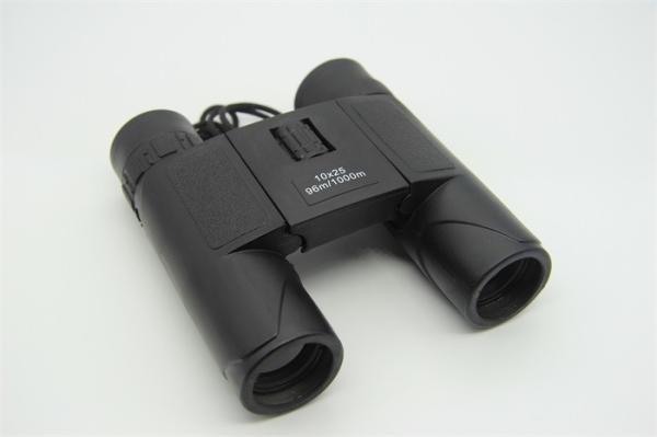 Black Portable Compact Folding Binoculars , Compact Sports Binoculars With Neck Strap
