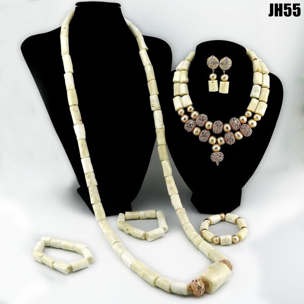 Elegant African Beads Jewelry Sets Senegal/ghana Wedding Handmade Jewelry Women's Golden Wedding Jewelry Sets