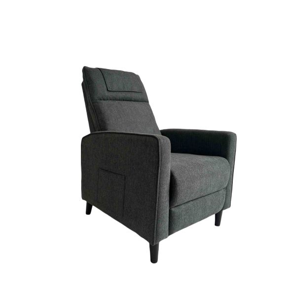 Accent Chair with Ottoman Set Velvet Reclining Reading Armchair with Adjustable Backrest for Living Room