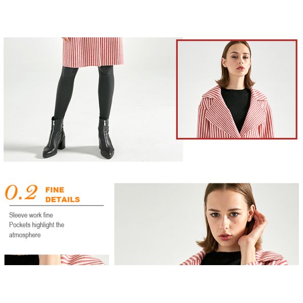 Long Big Lapel Women's Casual Winter Coats , Woolen Overcoat For Ladies