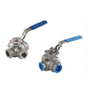 ISO9001 2008 3 Way Stainless Steel Ball Valve PN63 Pressure For Water / Oil