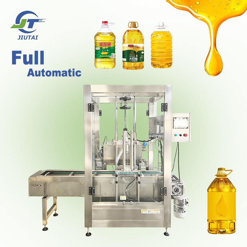 Food Grade Full Automatic Quantitative Weighing Edible Oil Soybean Peanut Sunflower Corn Palm Coconut Oil Filling Machine