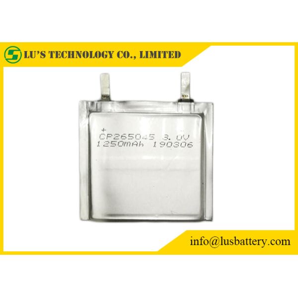 Disposable Cell Ultra Slim Battery 3.0V 1250mah CP265045 Customized Terminals