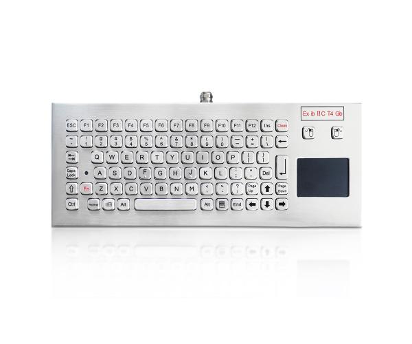 IP68 USB Metal Industrial Keyboard with Ruggedized Touchpad for Coal Mine