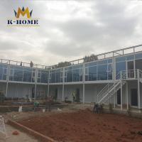 Prédio da escola modular provisório do recipiente do prédio da escola