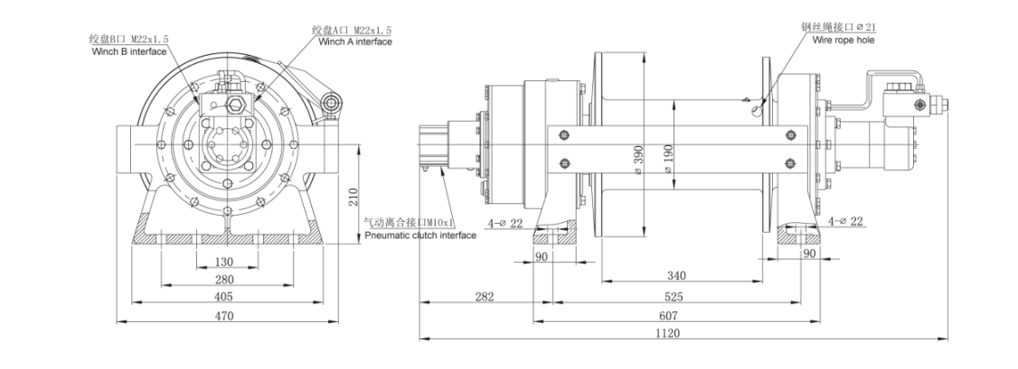 ворот 30000 lb гидравлический для шлюпки экскаватора буровой установки трактора крана тележки морской