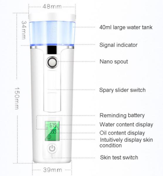 Skin Moisture Nano Handy Face Mist 90mins Working Time 0.14KGS/ 0.17 KGS