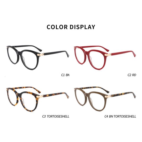 Классики стекел ацетата Eco рамка 55mm Очкиes объектива дружелюбной круглой ретро ясная