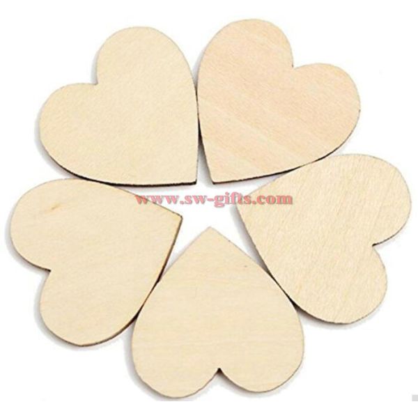 Wooden Heart Kids Birthday Party Supplies Diy Scrapbook Craft Wedding Decoration Valentine'S Day