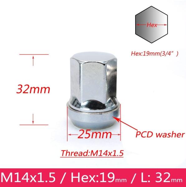 Durable Pcd Wheel Lug Nuts Floating Conic Head Washer For Ford Lincoln
