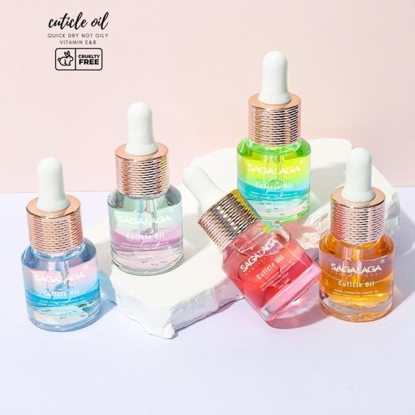 SAGALAGA 13 Scented Glass Nail Cuticle Oil 15ML Bottle With Dropper Amazing Double Layer Moisturizing Oil for Dry Cuticles