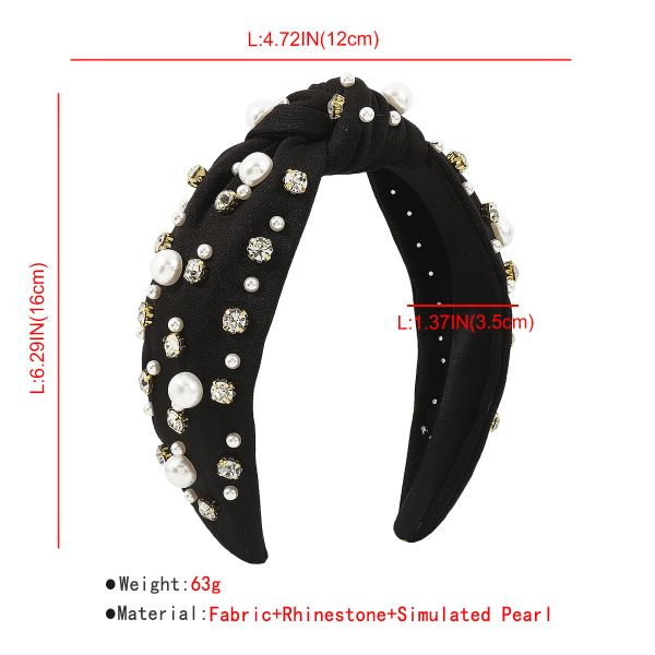 Fashion multicolor knotted wide elastic headbands nail-beaded drill bit hooped hair accessory Yiwu wholesale