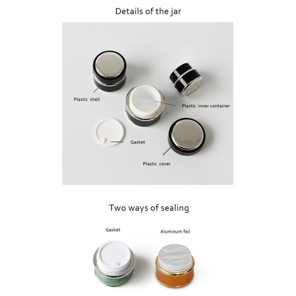 Double Wall 1.8oz 50 Gram Plastic Lotion Sample  Jars