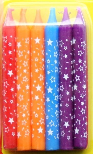 White Stars Printable Birthday Candles , Birthday Party Candles Customized Logo