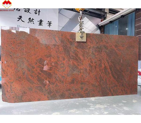 Modern Iron Baltic Red Granite Kitchen Countertop and Staircase Design in Multi Color Red