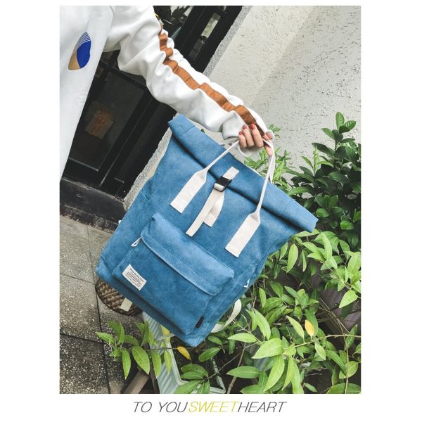 Produced and Hot sell the Handle of Canvas Backpack