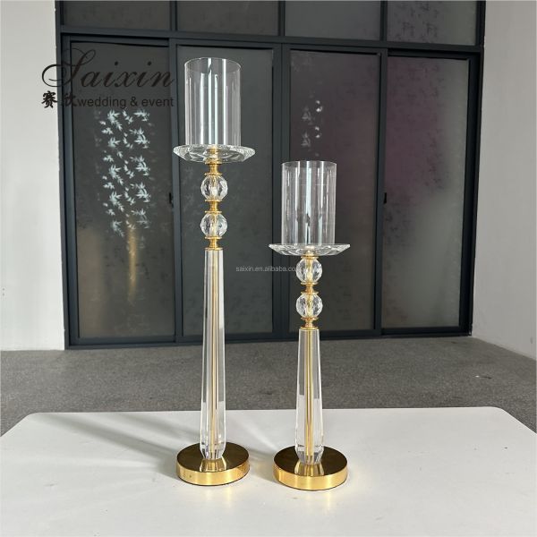 Фабрика оптовой свадебный столик Декорация металлическая свадьба 3 шт. Золотая подставка для свечей