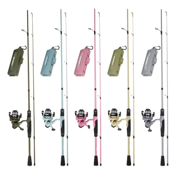 Ocean Beach Fishing Tackle Set 1.82m 2 Sections ML Hard Carbon Spinning Fishing Full Set