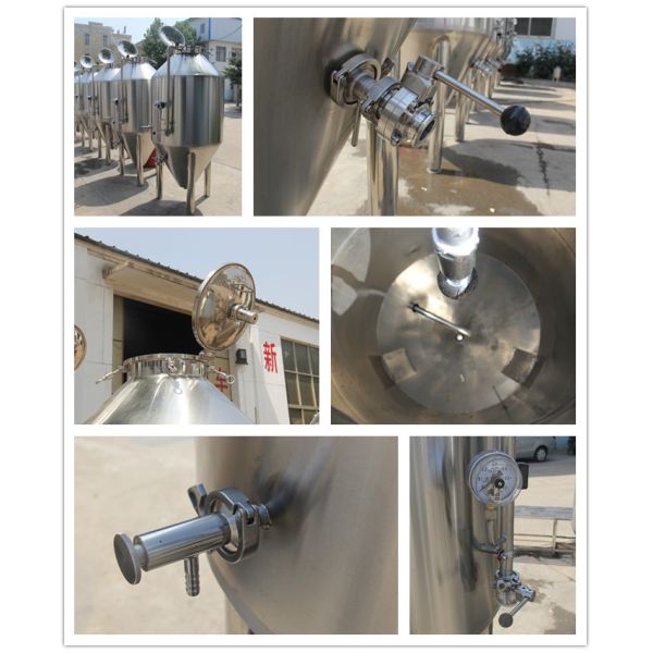 Sanitary 100L Conical Beer Fermenter Dimple Jacket Cooling For Pub / Hotel