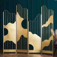 Stainless Slatted Screen Room Divider Folding Slatted Wall Divider