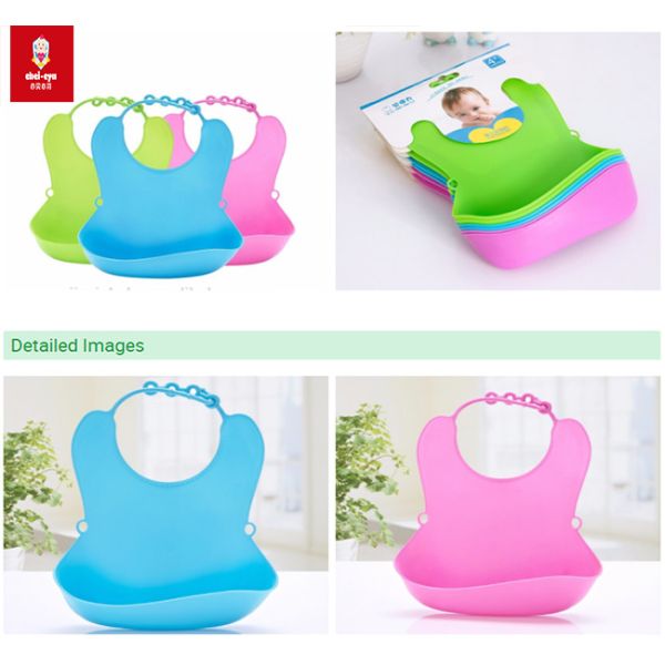 Kids Cute Silicone TPE Bibs / Baby Lunch Bibs Waterproof Product