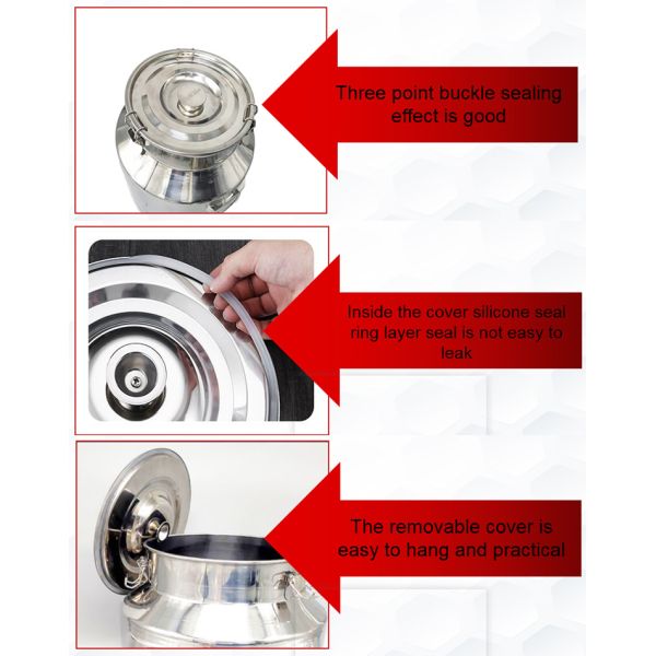 Мини-емкость 15L загерметизировала консервную банку молока толщины нержавеющей стали 1.0mm ведра 304