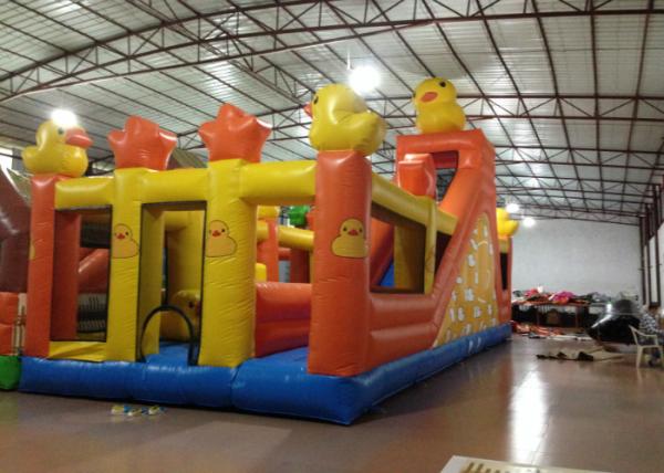 Inflatable Duck Kids Bouncy Castle ,  High Slide Castle Bounce House 12 X 5m