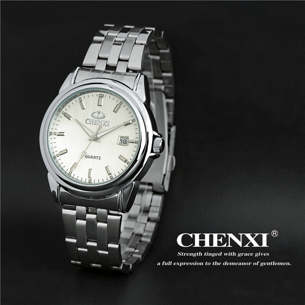 C005A Day& Date Display Calenda Waterproof Wristwatches Man Stainless Steel Big Mens Watch